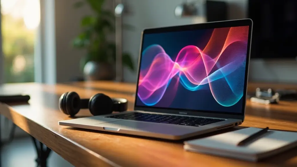 Person exploring Chrome Music Lab experiments on a laptop