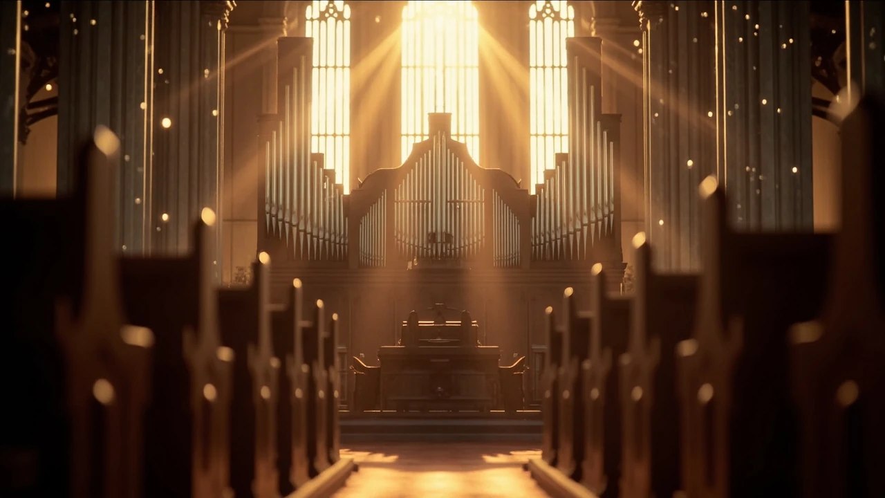 Christian music played on a pipe organ in a church
