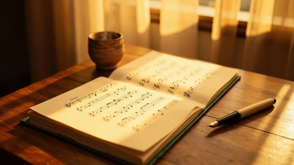 Sheet music showing music scales on a staff
