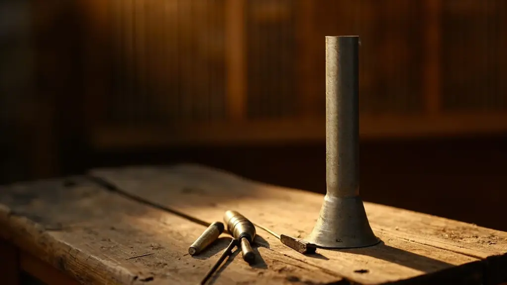 Flue pipe toe hole adjustment explained on an open metal pipe