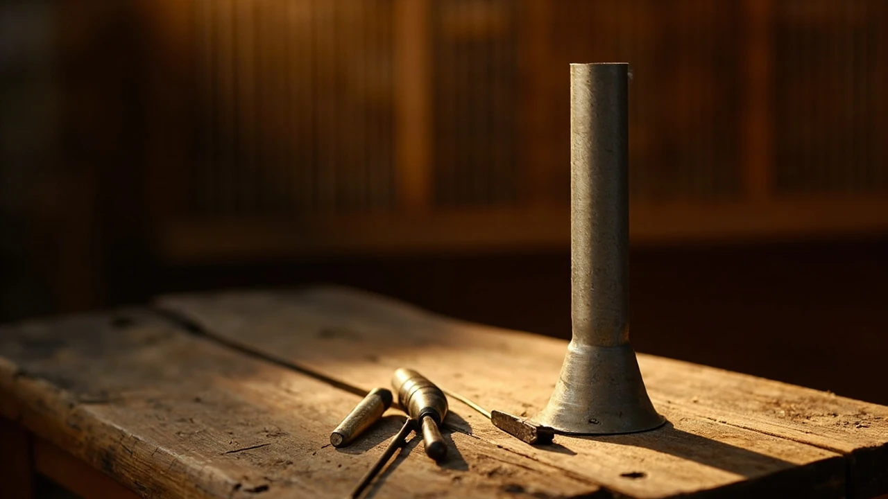 Flue pipe toe hole adjustment explained on an open metal pipe