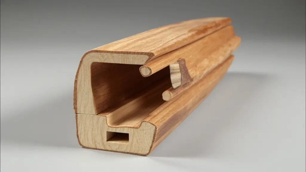 Cross-section of an organ pipe mouth showing languid, lips, ears, and windway